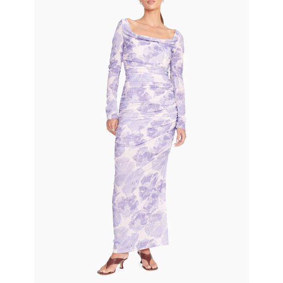 NWT Staud Solana Floral Ruched Maxi Dress Size XS $395 - Picture 1 of 14
